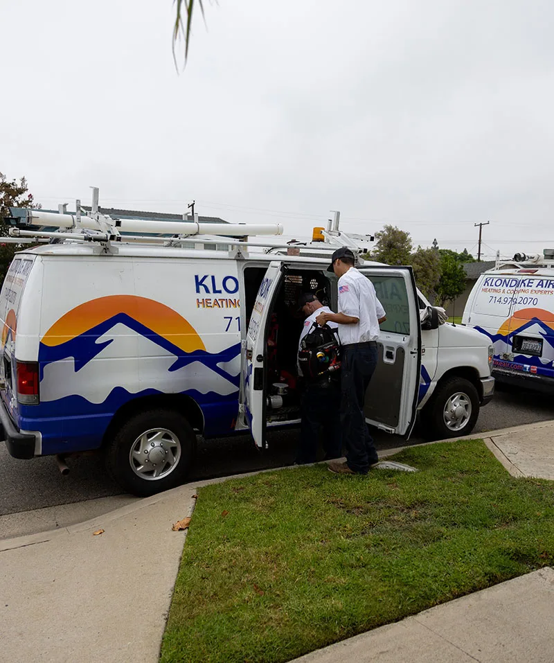 Klondike Air HVAC service van in Irvine